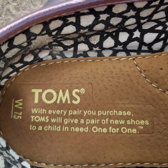 Toms Pink Glitter Flats Siip on Woman Size 7.5 - Picture 6 of 6